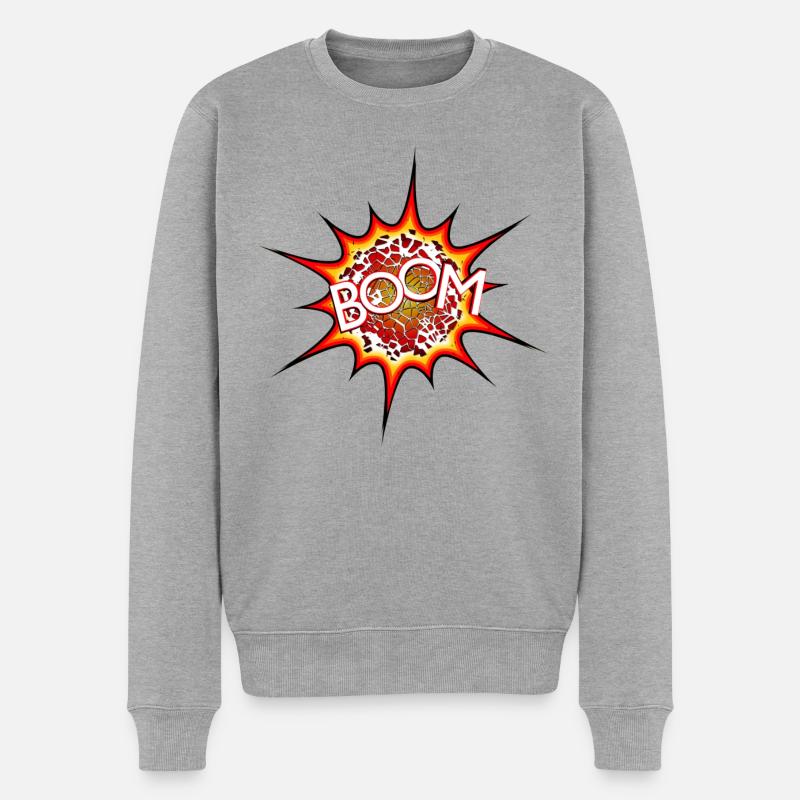 Explosion, Bombe, Explosion, Bombe # - Männer Premium Bio Pullover - Grau meliert