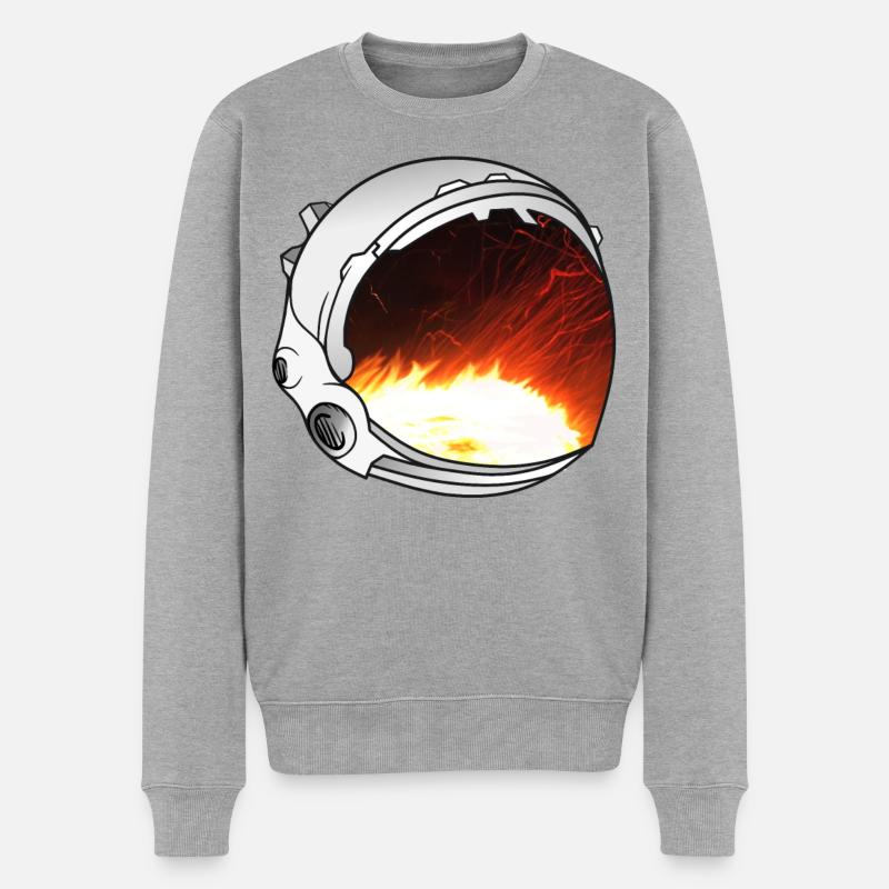 Illustration du casque d’astronaute - Pull Premium bio Homme - gris chiné