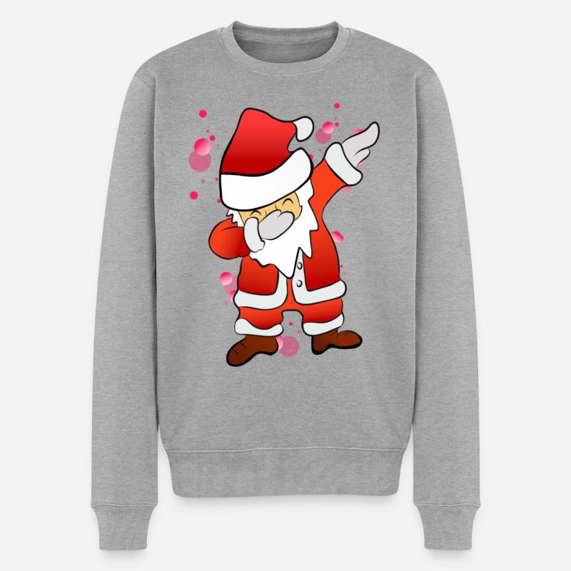 Dabbing Nikolaus - Männer Premium Bio Pullover - Grau meliert