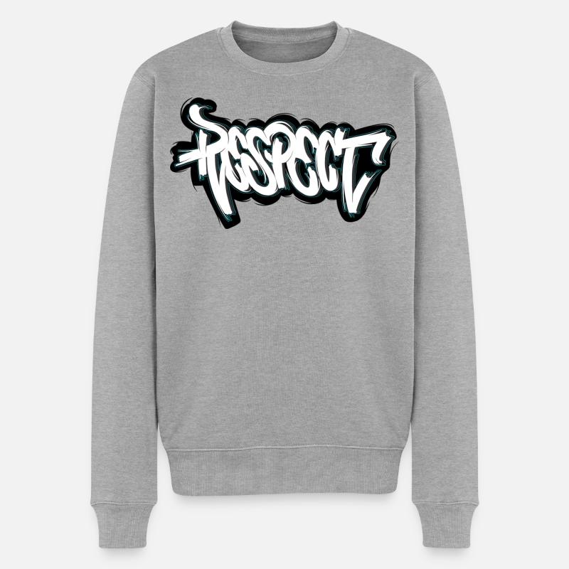 RESPECT – Street Art Power. - Männer Premium Bio Pullover - Grau meliert