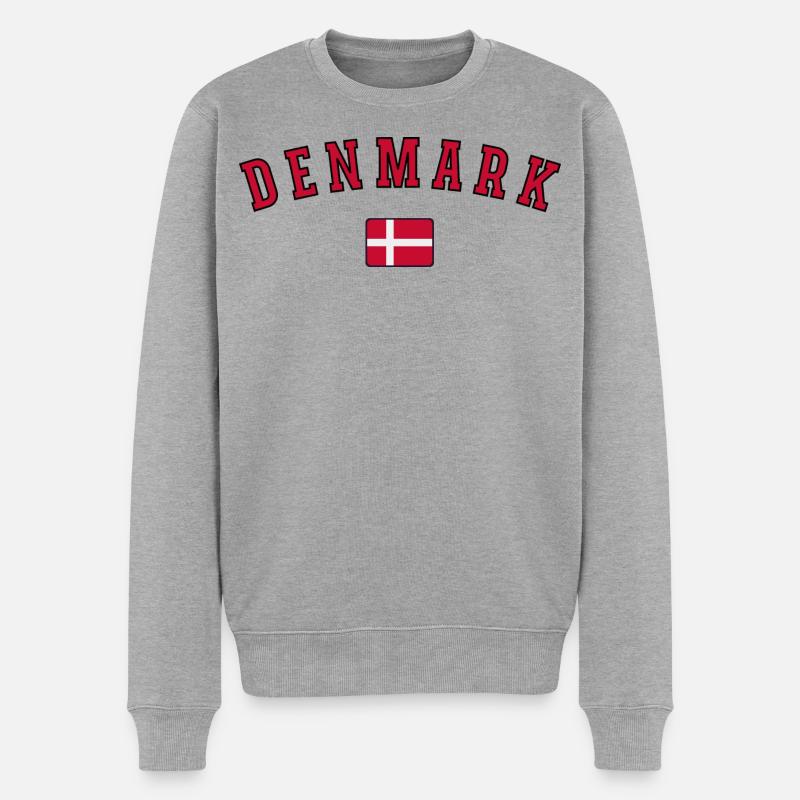 Danmarks flag, dansk stolthed - Økologisk premium-sweatshirt til mænd - grå meleret