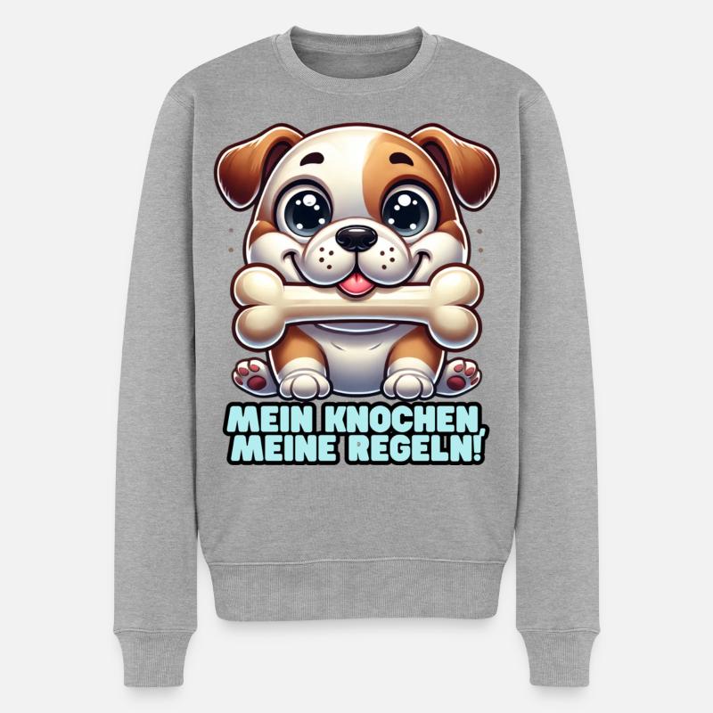 Knochen 2 - Männer Premium Bio Pullover - Grau meliert