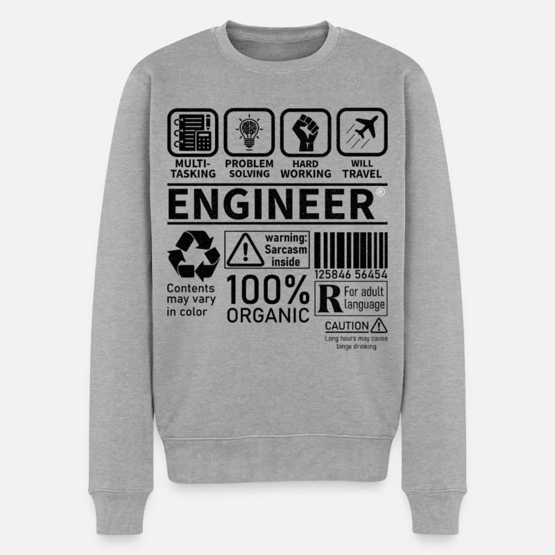 ingénieur multitâche résolution de problèmes travail - Pull Premium bio Homme - gris chiné