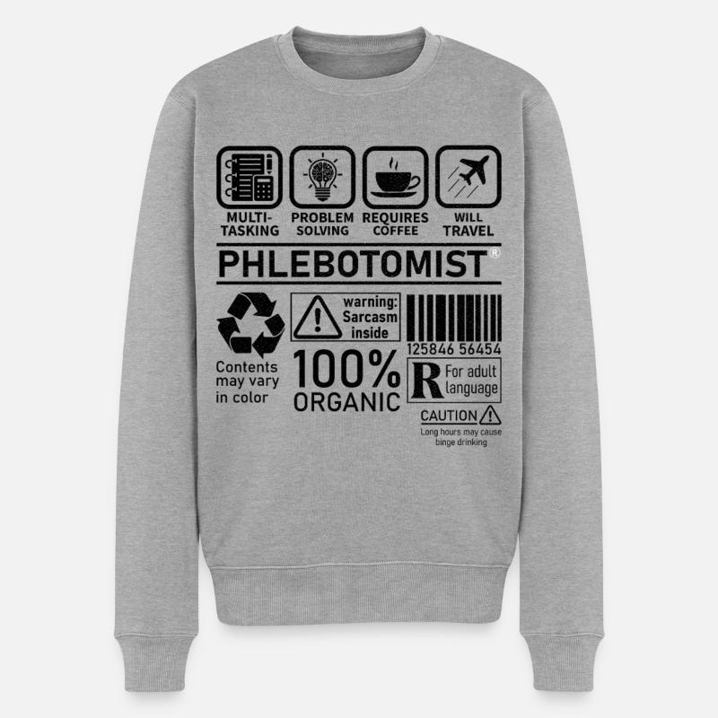 Phlebotomist multi tasking problem solving - Men's Premium Organic Jumper - heather grey
