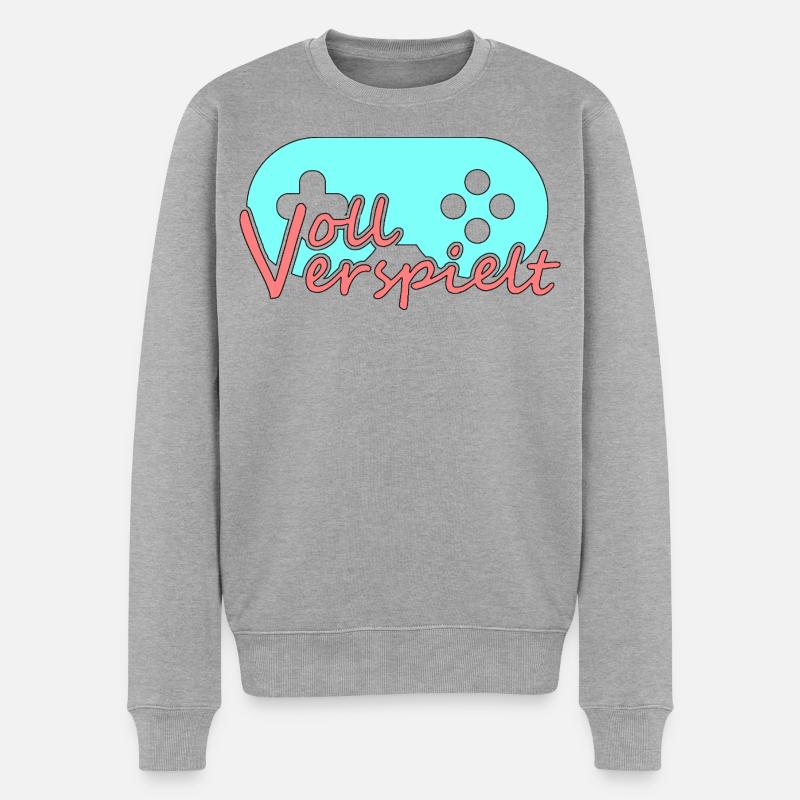 Gamer's Passion - Männer Premium Bio Pullover - Grau meliert