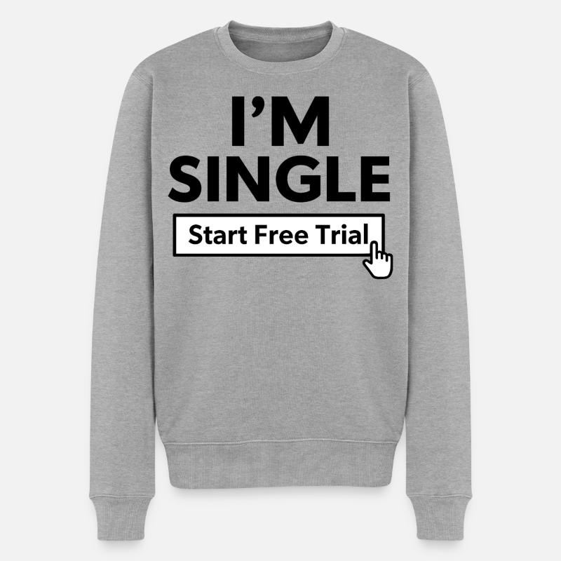 Start Free Trial Button Design - Männer Premium Bio Pullover - Grau meliert