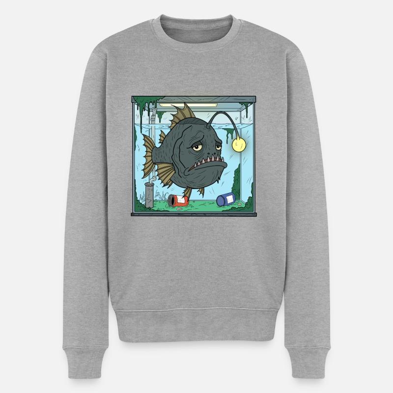 Leben der Aquarienfische - Männer Premium Bio Pullover - Grau meliert