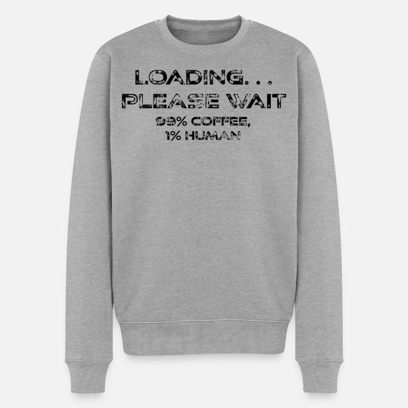 Loading - Männer Premium Bio Pullover - Grau meliert