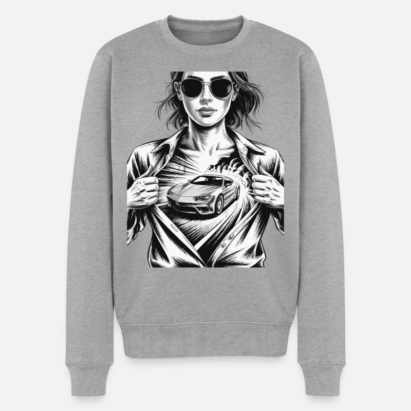 Conception de voiture de course - Pull Premium bio Homme - gris chiné