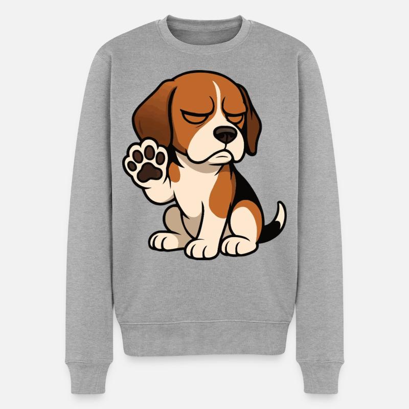 Beagle Beaglebesitzer Beaglehalter beaglehund - Männer Premium Bio Pullover - Grau meliert