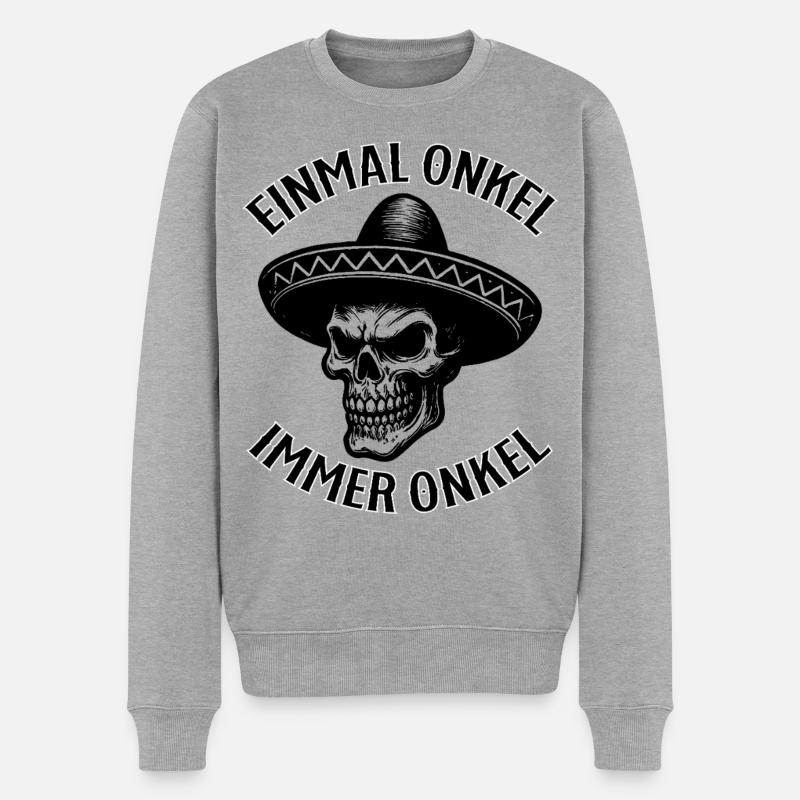 Einmal Onkel, Immer Onkel - Männer Premium Bio Pullover - Grau meliert