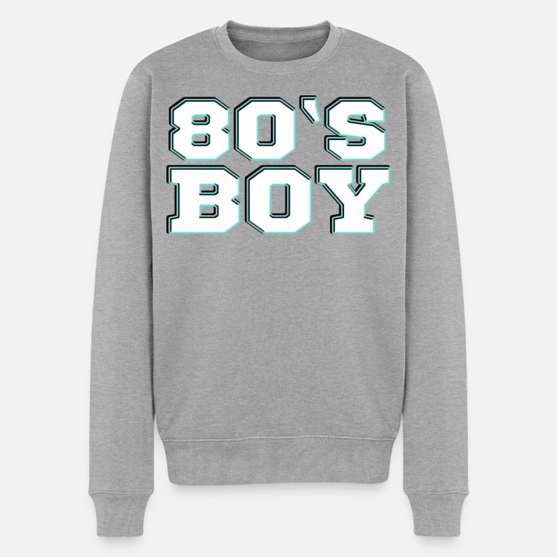 80er - Männer Premium Bio Pullover - Grau meliert