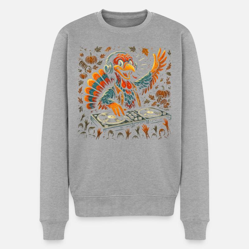 Herbst Türkei DJ Kunstwerk - Männer Premium Bio Pullover - Grau meliert