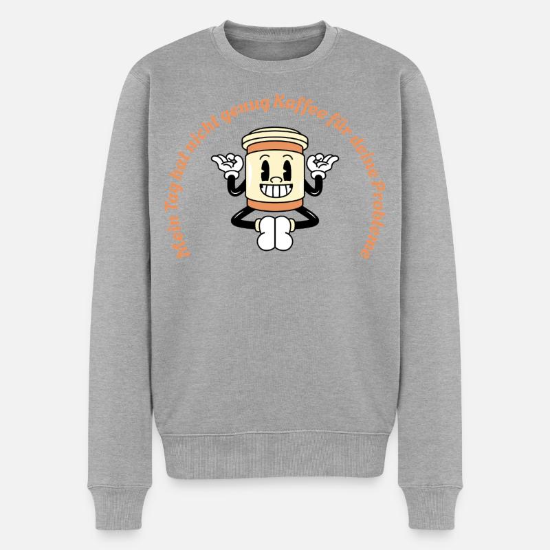 Pouvoir du café Plus de café Plus de courage - Pull Premium bio Homme - gris chiné