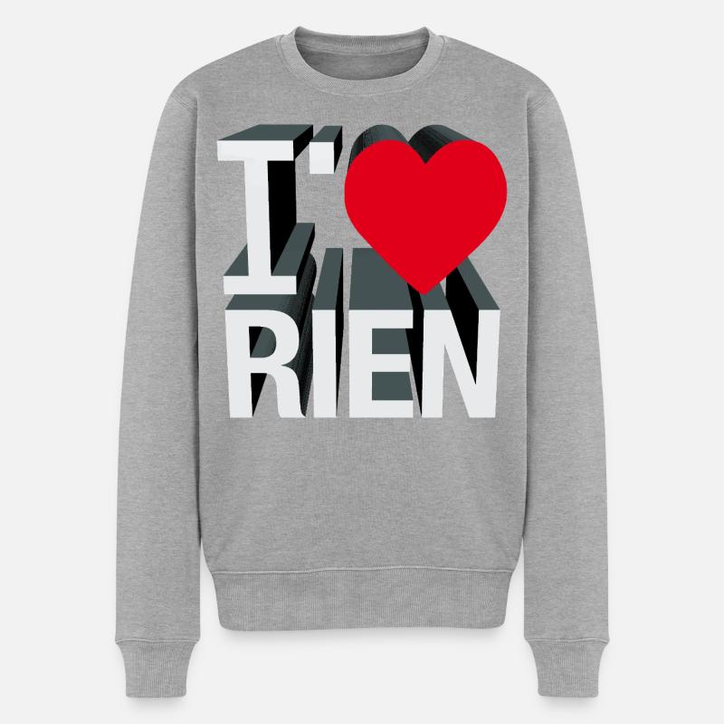 ICH LIEBE RIEN – lass uns reden. - Männer Premium Bio Pullover - Grau meliert