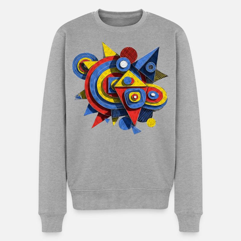 Art Motif Moderne Abstrait - Pull Premium bio Homme - gris chiné