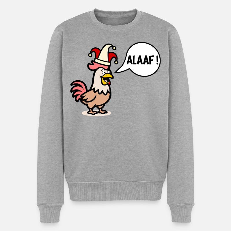 Alaaf Hühner - Karnevalsmütze - Männer Premium Bio Pullover - Grau meliert