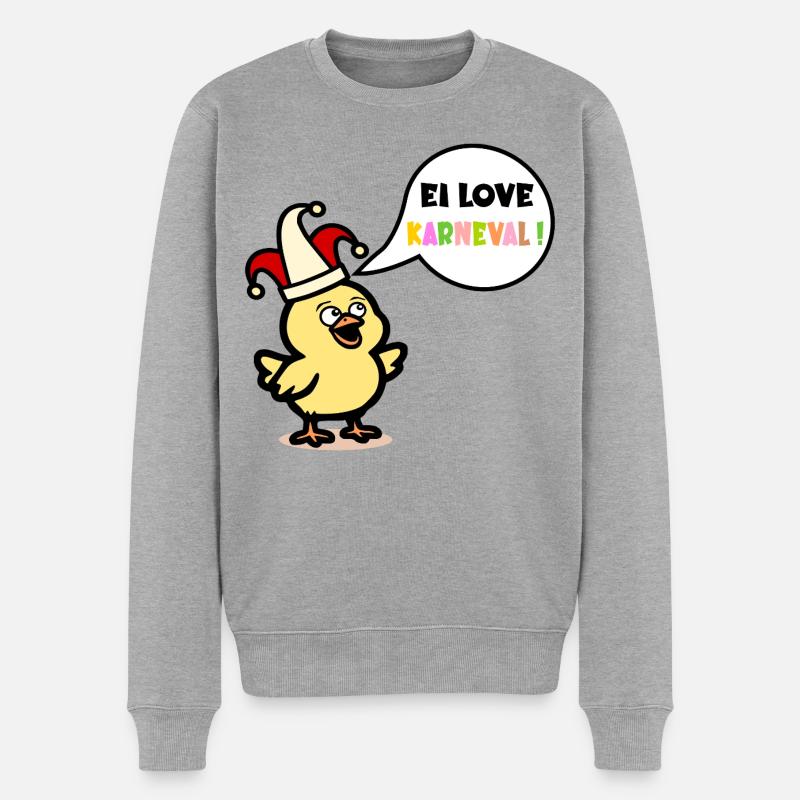 Küken Kostüm - Ei Karneval - Männer Premium Bio Pullover - Grau meliert
