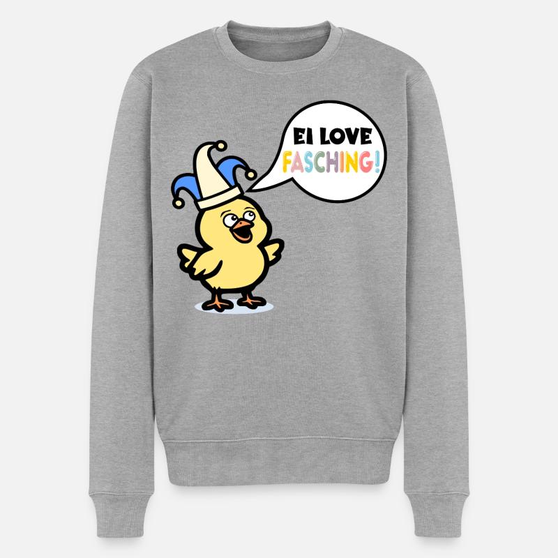 Ei Fasching Hühner Kostüme - Männer Premium Bio Pullover - Grau meliert