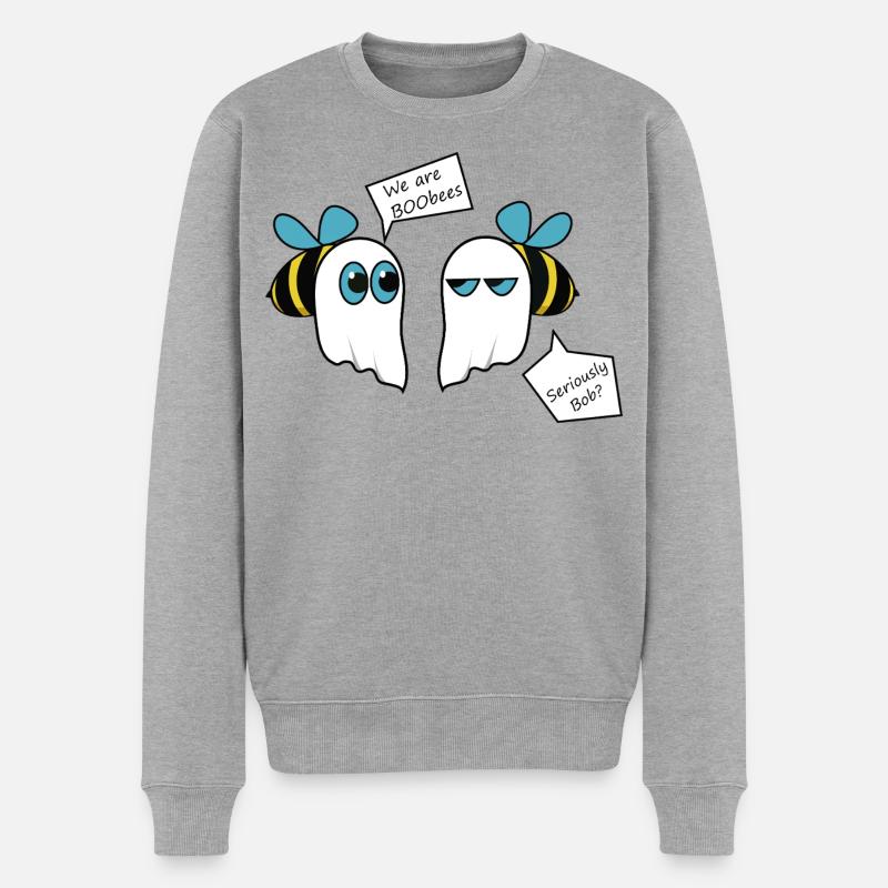 booooobees - Männer Premium Bio Pullover - Grau meliert