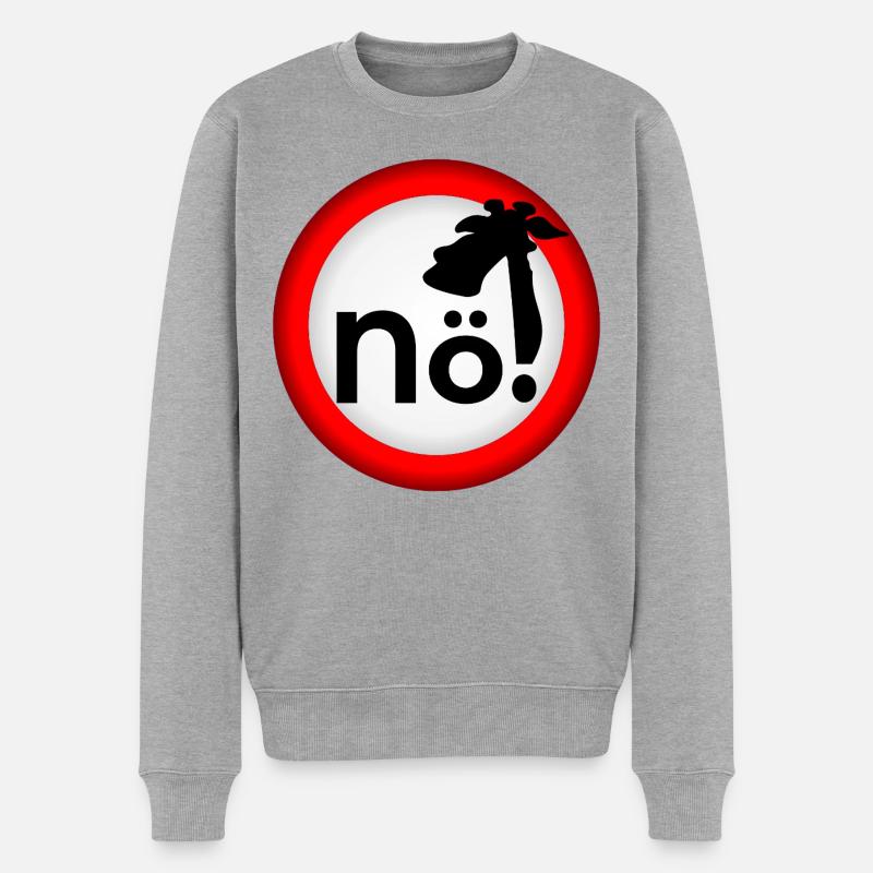Verbot Nein Giraffe - Männer Premium Bio Pullover - Grau meliert
