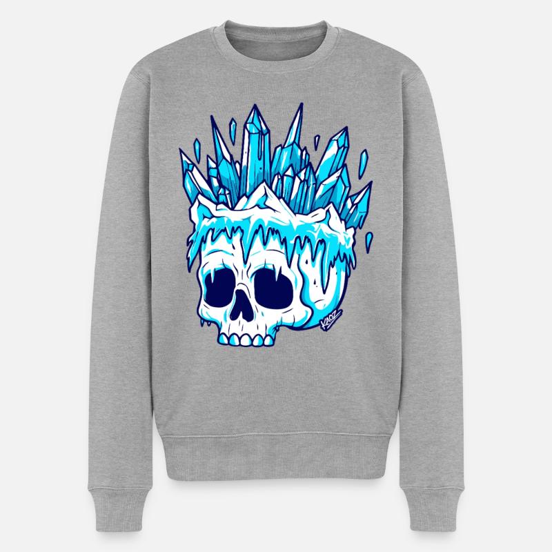Crâne de Cristal d’Hiver - Pull Premium bio Homme - gris chiné