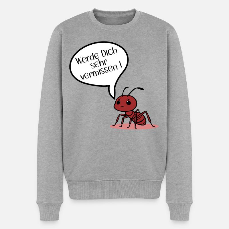 Abschied Ameise - Männer Premium Bio Pullover - Grau meliert