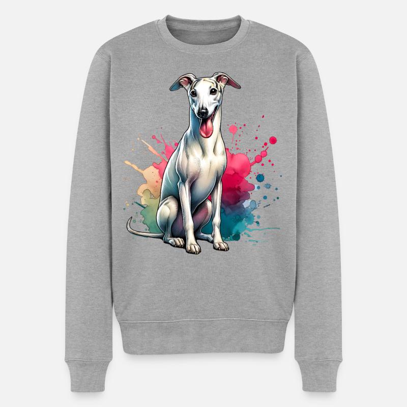 Don du lévrier - Pull Premium bio Homme - gris chiné