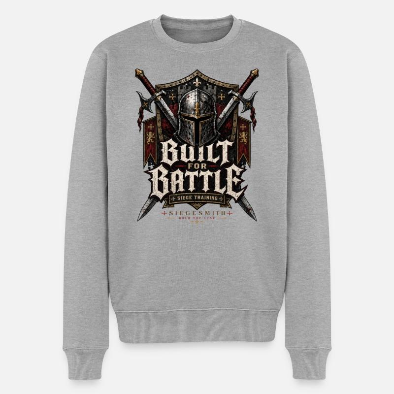 Croisé : Conçu pour le combat - Pull Premium bio Homme - gris chiné