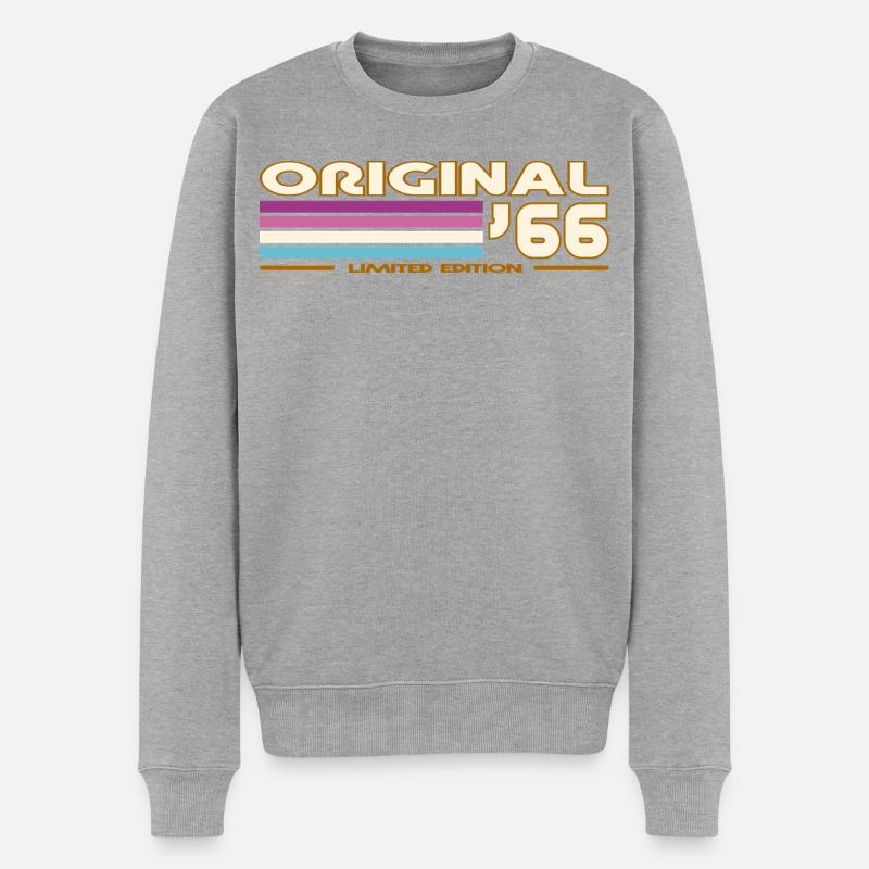 1966 - Männer Premium Bio Pullover - Grau meliert