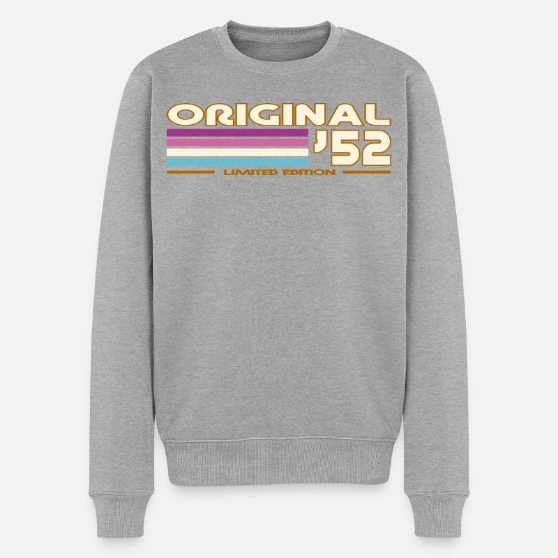 1952 - Männer Premium Bio Pullover - Grau meliert
