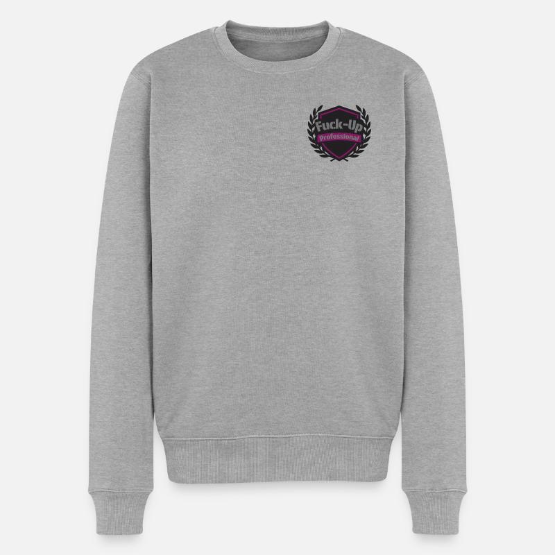 Fuck-Up Professional - Männer Premium Bio Pullover - Grau meliert