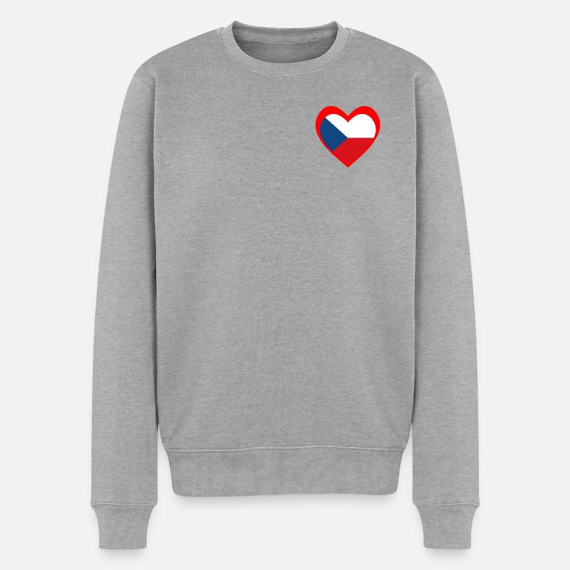 Červené Srdce Česko - Pull Premium bio Homme - gris chiné