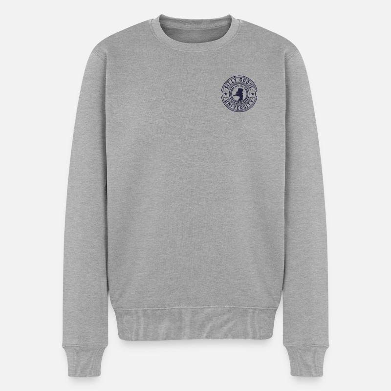 Wappen der Goose University - Männer Premium Bio Pullover - Grau meliert