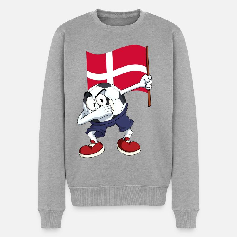 Dänemark Dabbing Fussball - Männer Premium Bio Pullover - Grau meliert