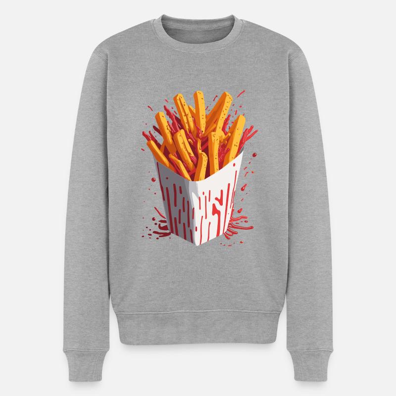 Puces explosives - Pull Premium bio Homme - gris chiné
