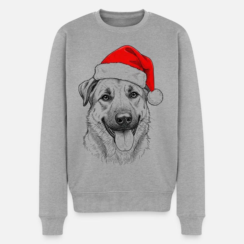 Kaami Weihnachten - Männer Premium Bio Pullover - Grau meliert