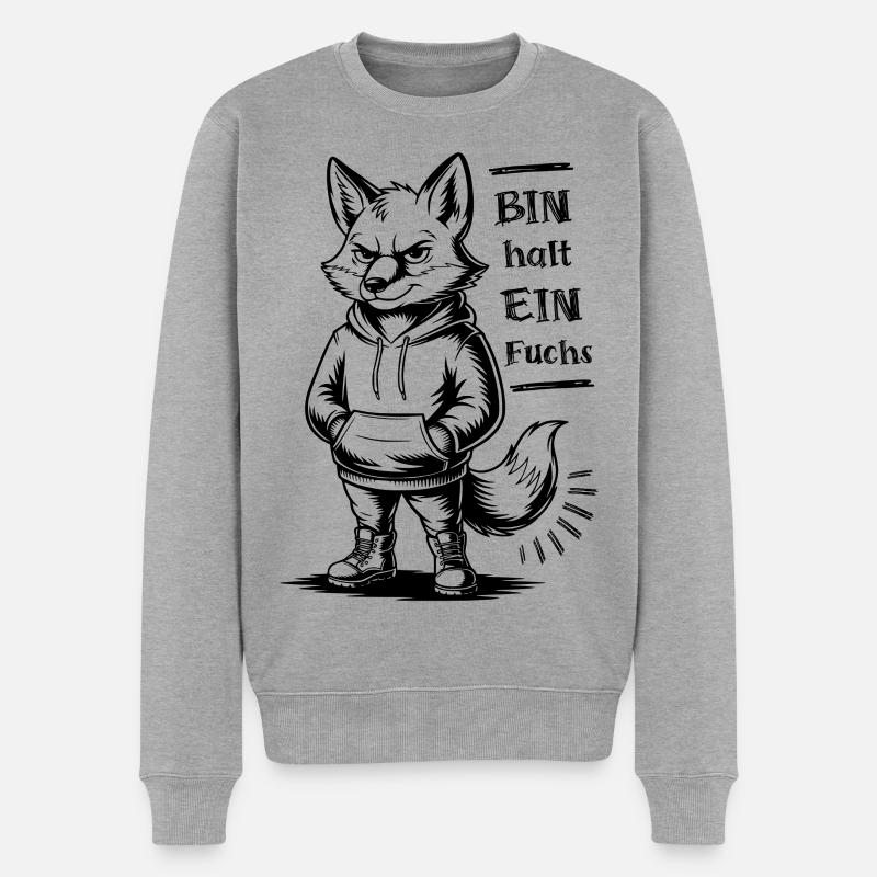 Bin halt ein Fuchs - Männer Premium Bio Pullover - Grau meliert