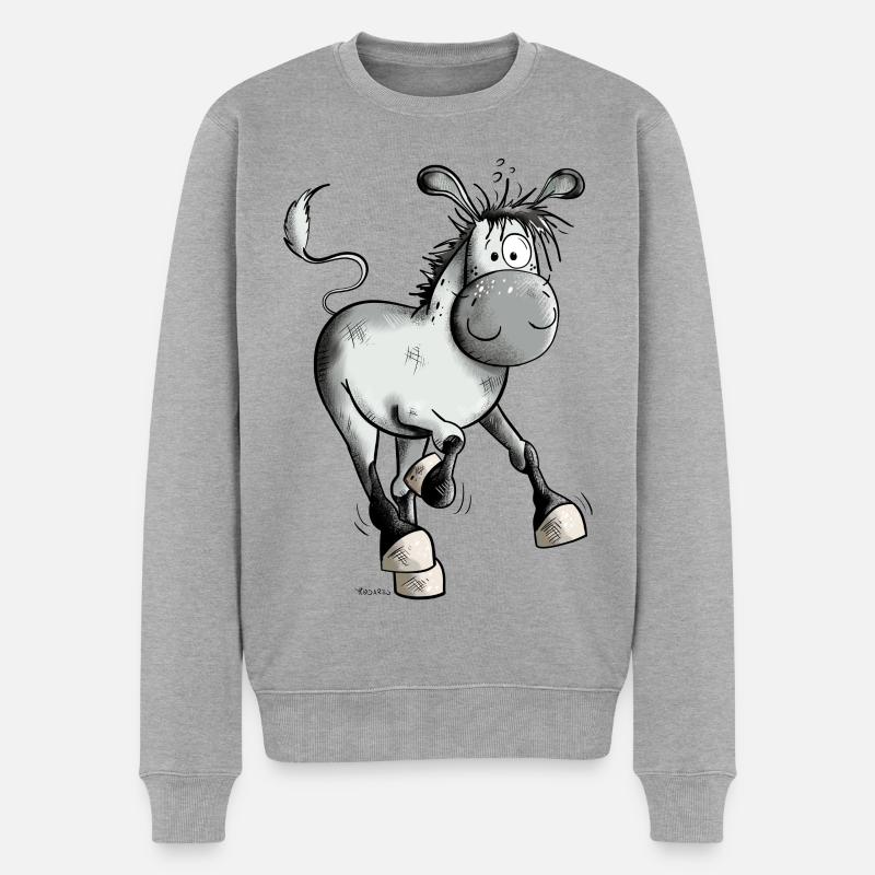 Esel gibt Gas - Männer Premium Bio Pullover - Grau meliert