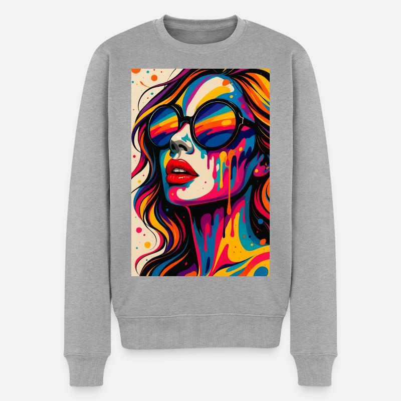 PLASTIC_BLISS - Pull Premium bio Homme - gris chiné