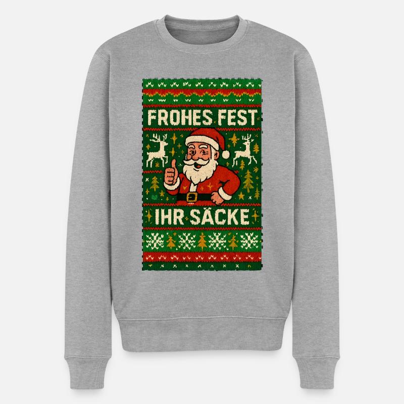 Joyeux Noël, bande de - Pull Premium bio Homme - gris chiné