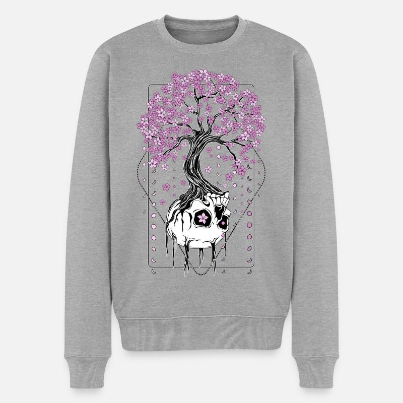 Nach dem Leben - Männer Premium Bio Pullover - Grau meliert