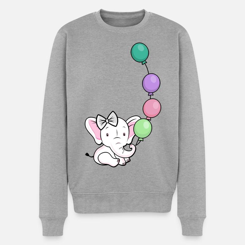 Éléphant ballon avec arc - Pull Premium bio Homme - gris chiné