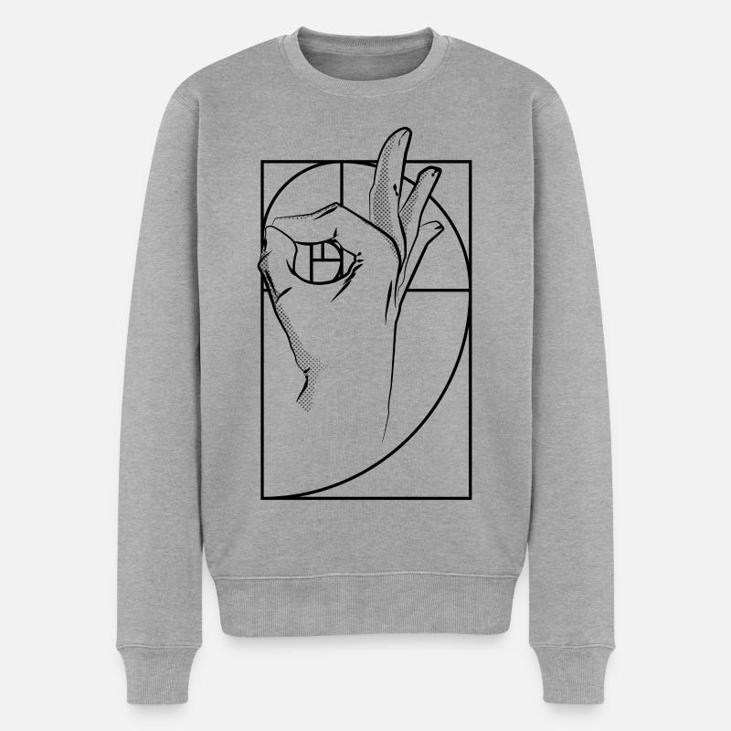 Gotcha-Troll - Männer Premium Bio Pullover - Grau meliert