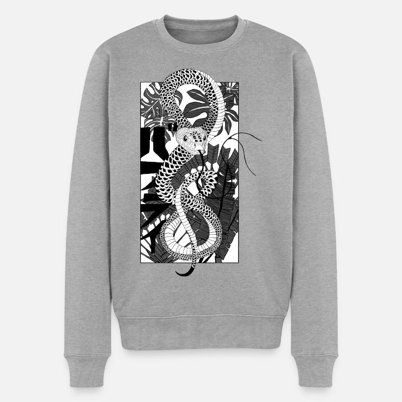Snake 2 - Männer Premium Bio Pullover - Grau meliert