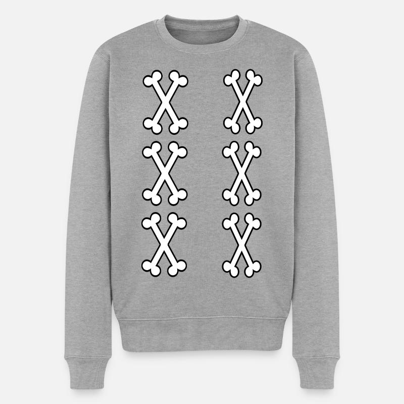 Zahl 11 Knochen - Männer Premium Bio Pullover - Grau meliert