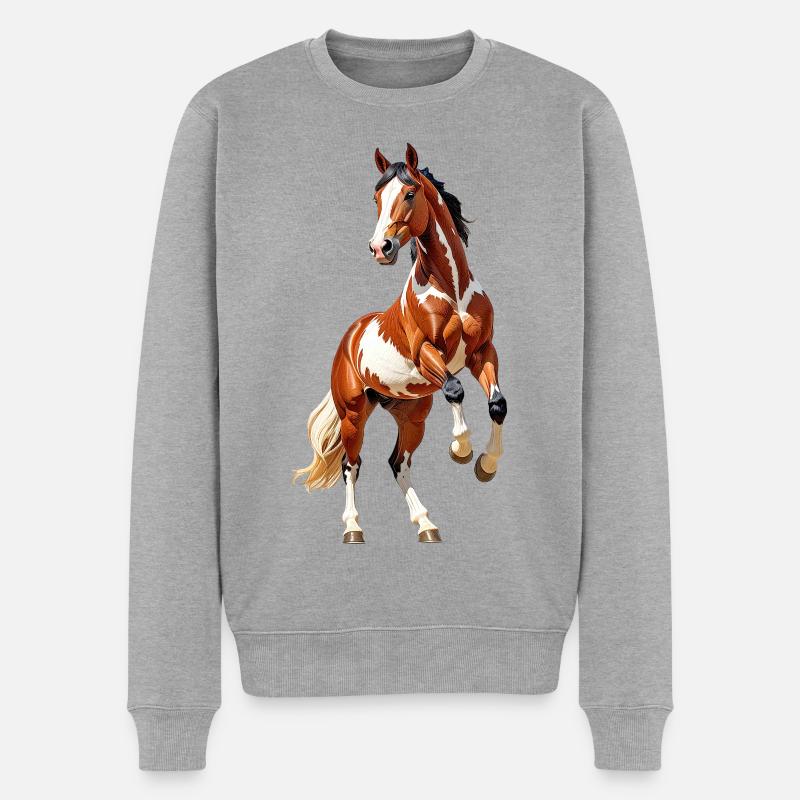 Cheval - Pull Premium bio Homme - gris chiné