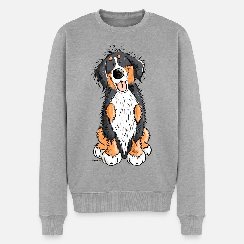 Berner Sennenhund mach Platz - Männer Premium Bio Pullover - Grau meliert