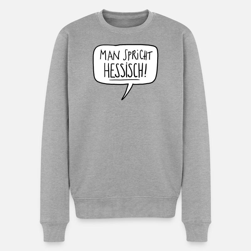 Hessisch - Männer Premium Bio Pullover - Grau meliert