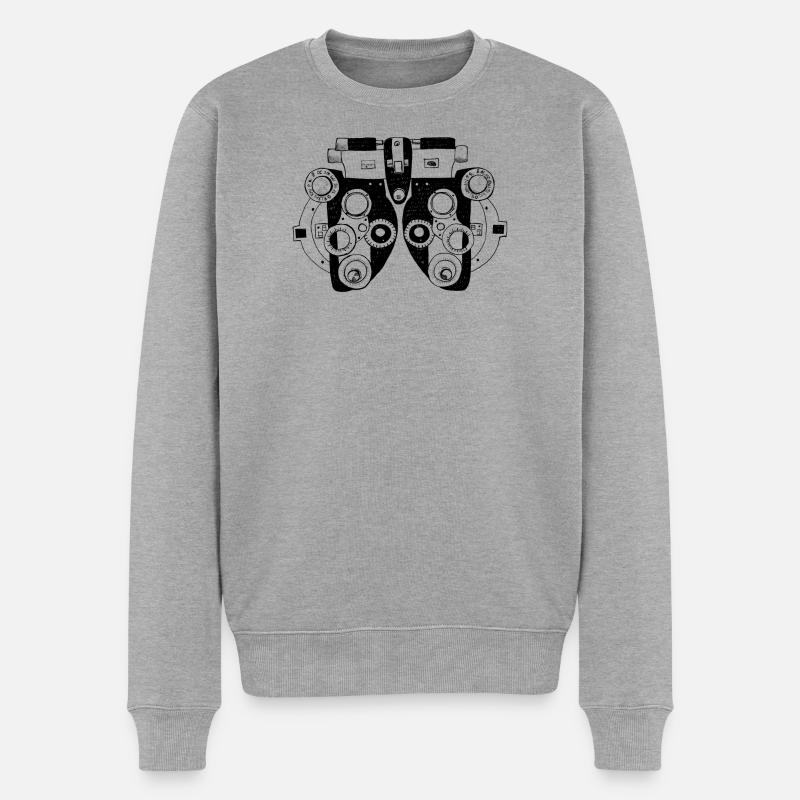 Phoropter Augenoptik Optometrie - Männer Premium Bio Pullover - Grau meliert